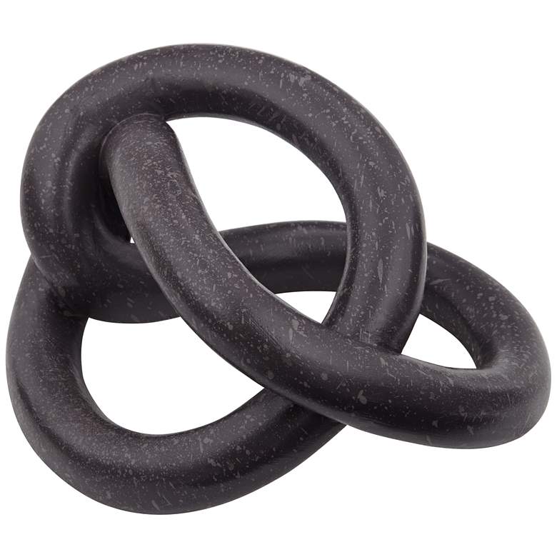Image 3 Squiggly 6 1/2" High Matte Black Chain Sculpture more views