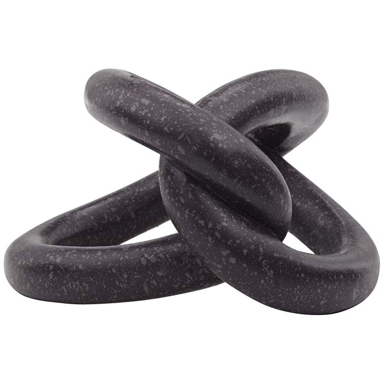 Image 4 Squiggly 6 1/2" High Matte Black Chain Sculpture more views