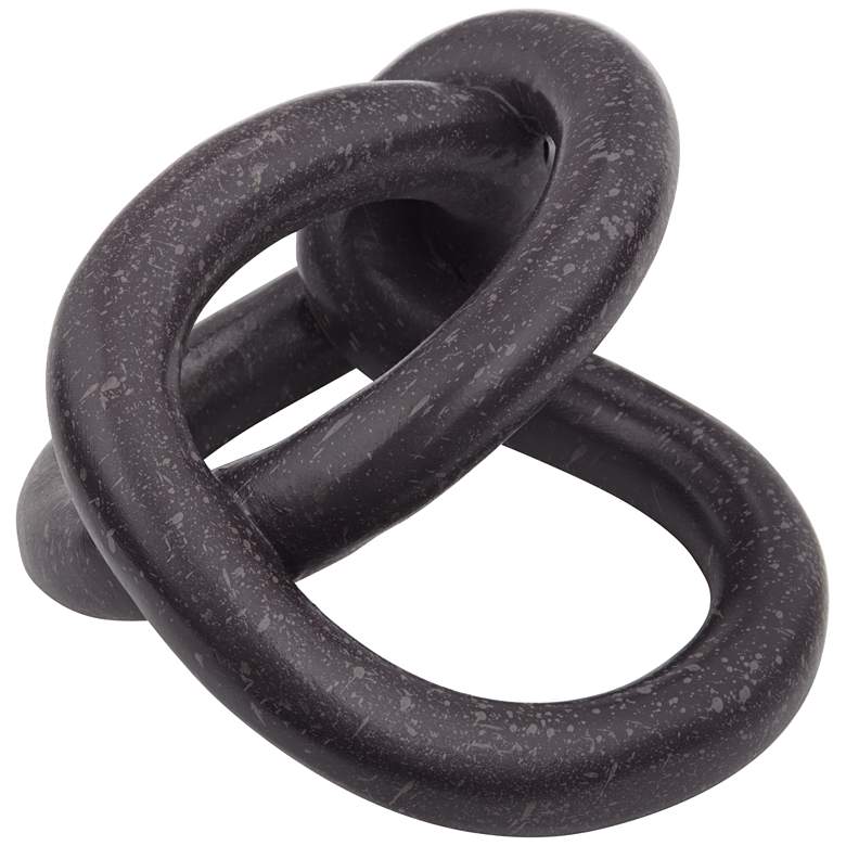 Image 5 Squiggly 6 1/2" High Matte Black Chain Sculpture more views