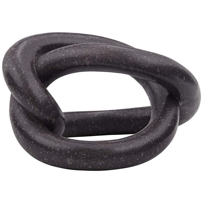 Image 6 Squiggly 6 1/2 inch High Matte Black Chain Sculpture more views