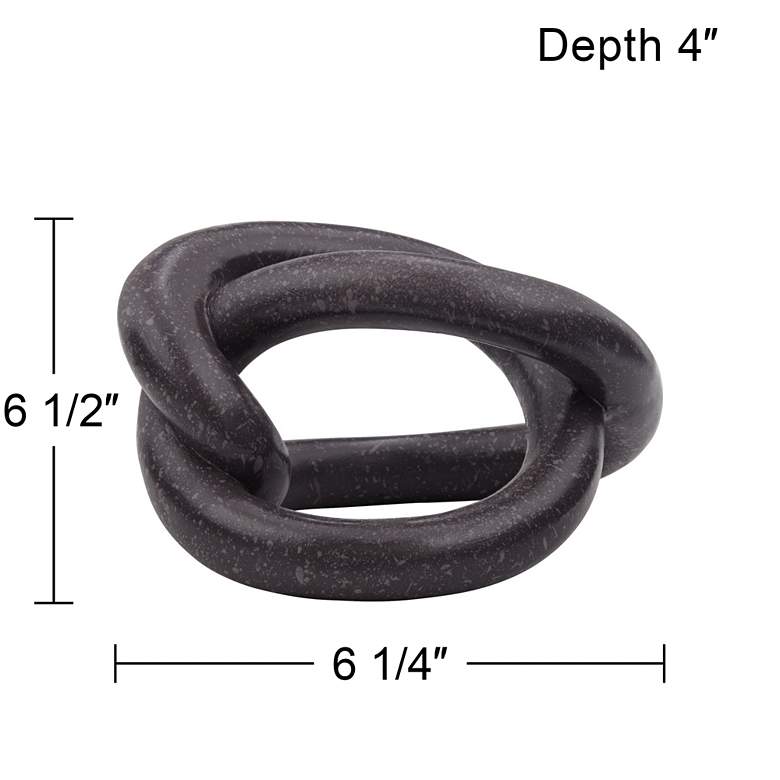Image 7 Squiggly 6 1/2" High Matte Black Chain Sculpture more views