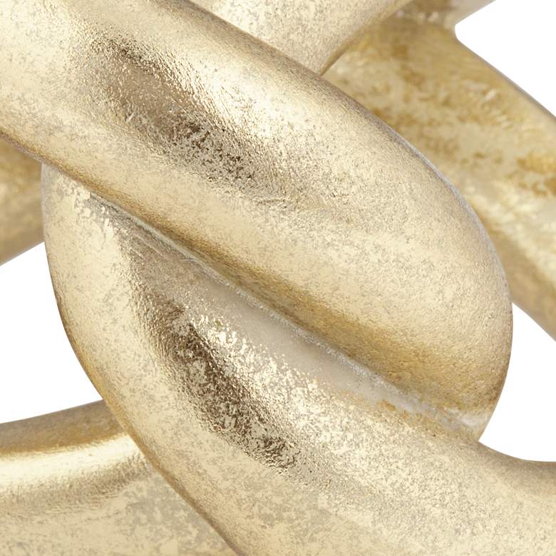 Image 4 Squiggly II 6 1/2" High Shiny Gold-Leaf Chain Sculpture more views