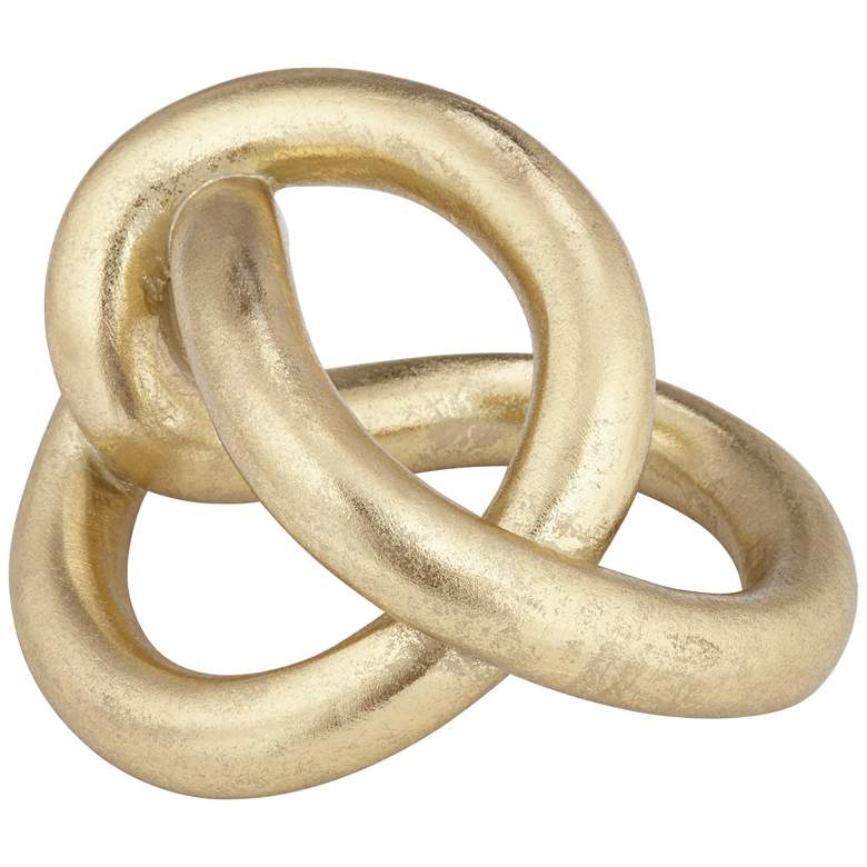 Image 5 Squiggly II 6 1/2" High Shiny Gold-Leaf Chain Sculpture more views