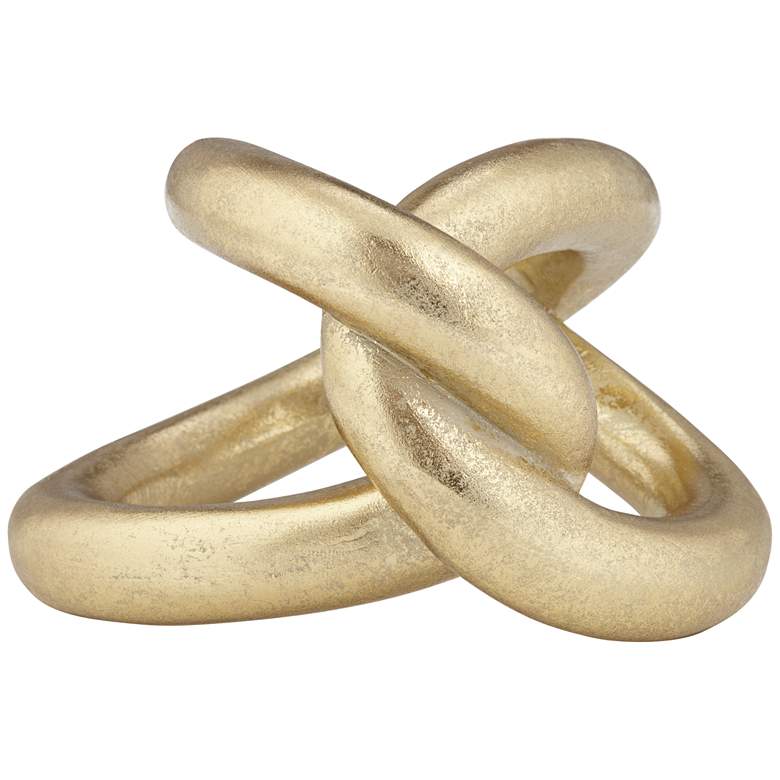 Image 6 Squiggly II 6 1/2" High Shiny Gold-Leaf Chain Sculpture more views