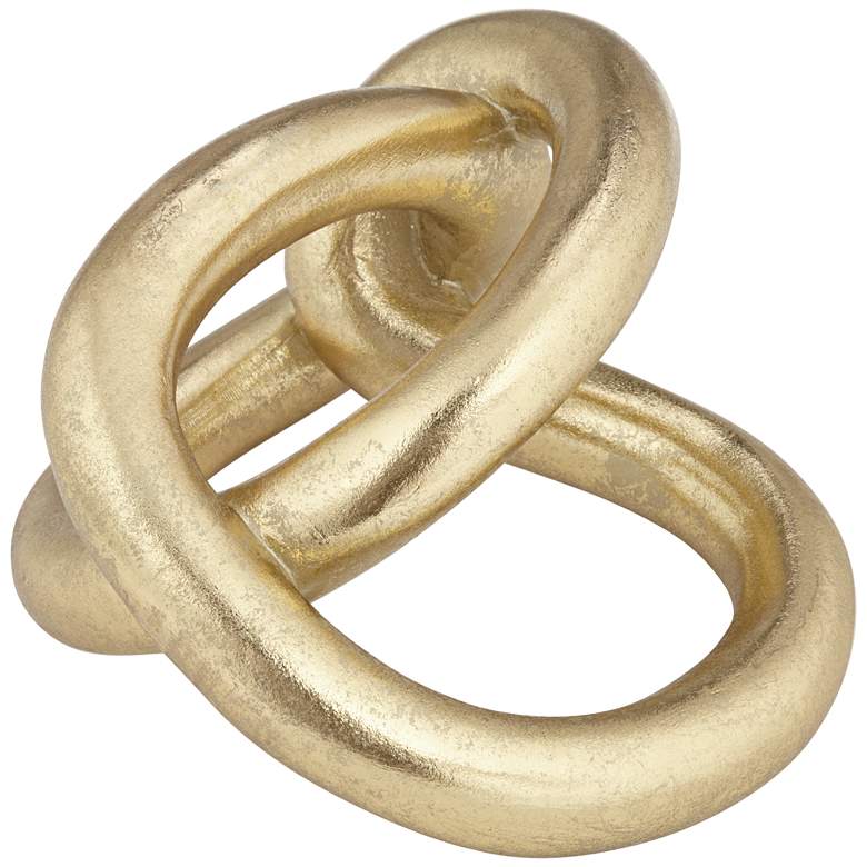 Image 7 Squiggly II 6 1/2" High Shiny Gold-Leaf Chain Sculpture more views