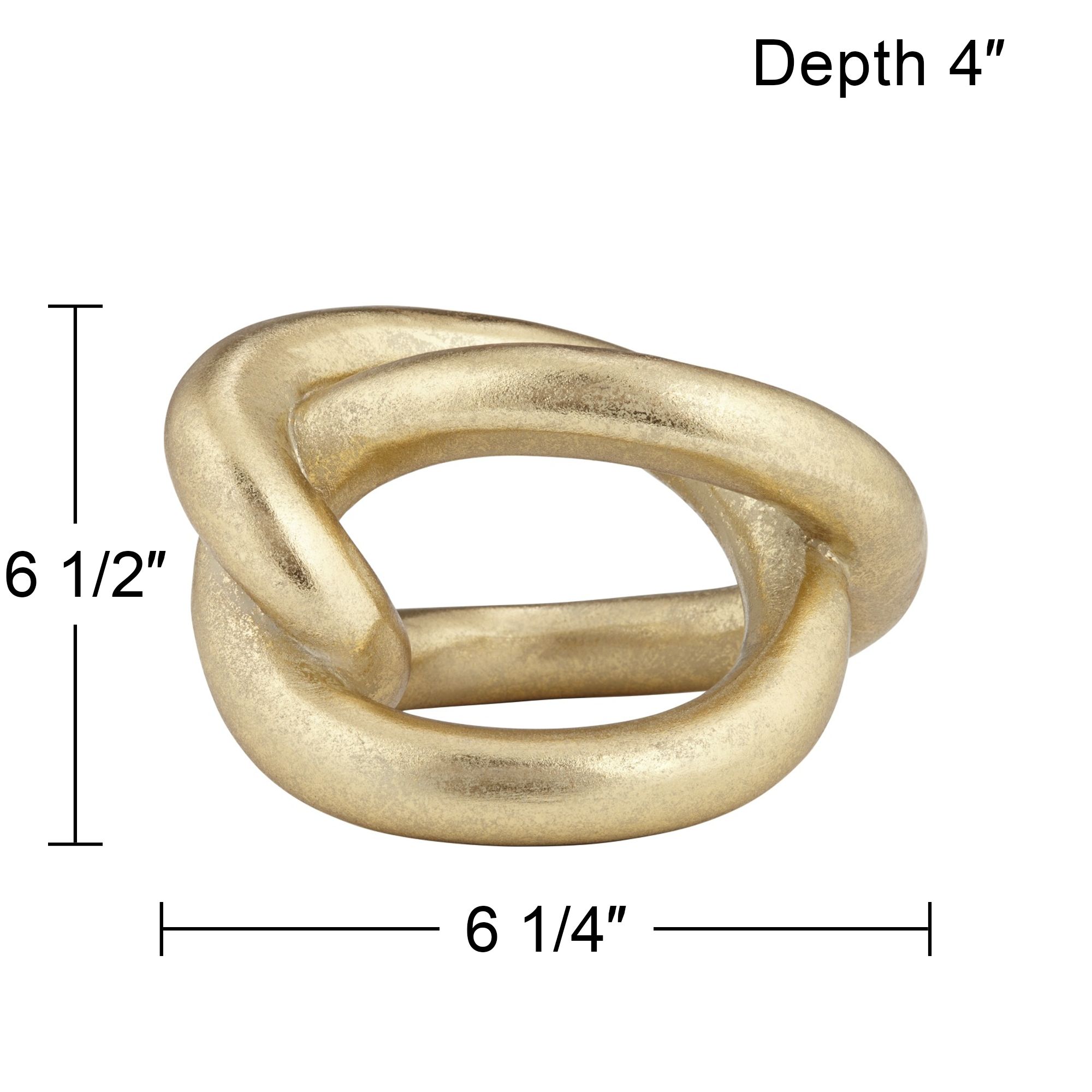 Squiggly II 6 1/2" High Shiny Gold-Leaf Chain Sculpture in scene