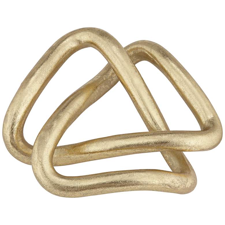 Image 2 Squiggly III 6" Wide Shiny Gold Leaf Chain Sculpture