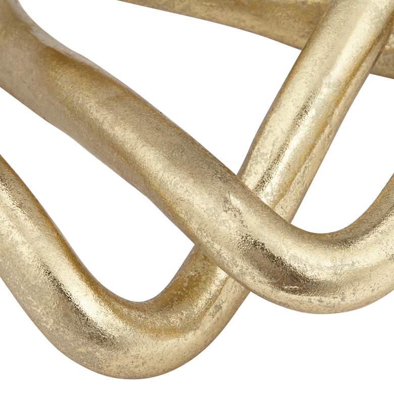 Image 2 Squiggly III 6" Wide Shiny Gold Leaf Chain Sculpture more views