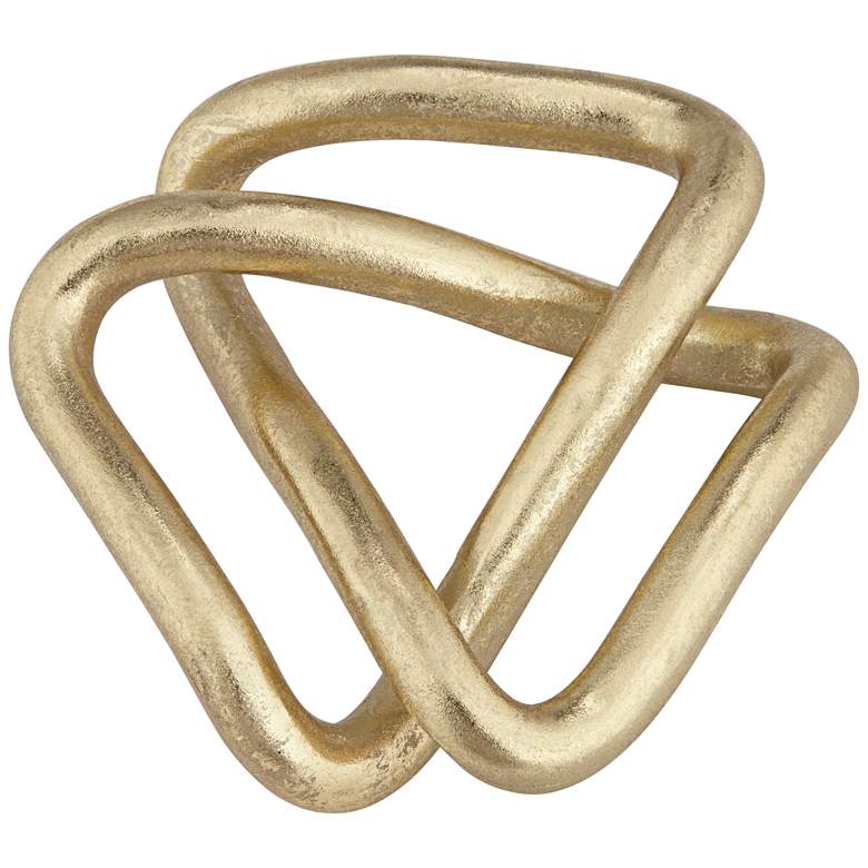 Image 5 Squiggly III 6" Wide Shiny Gold Leaf Chain Sculpture more views
