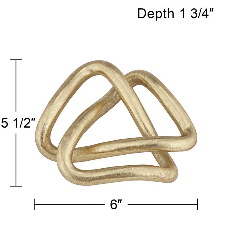 Image 7 Squiggly III 6" Wide Shiny Gold Leaf Chain Sculpture more views