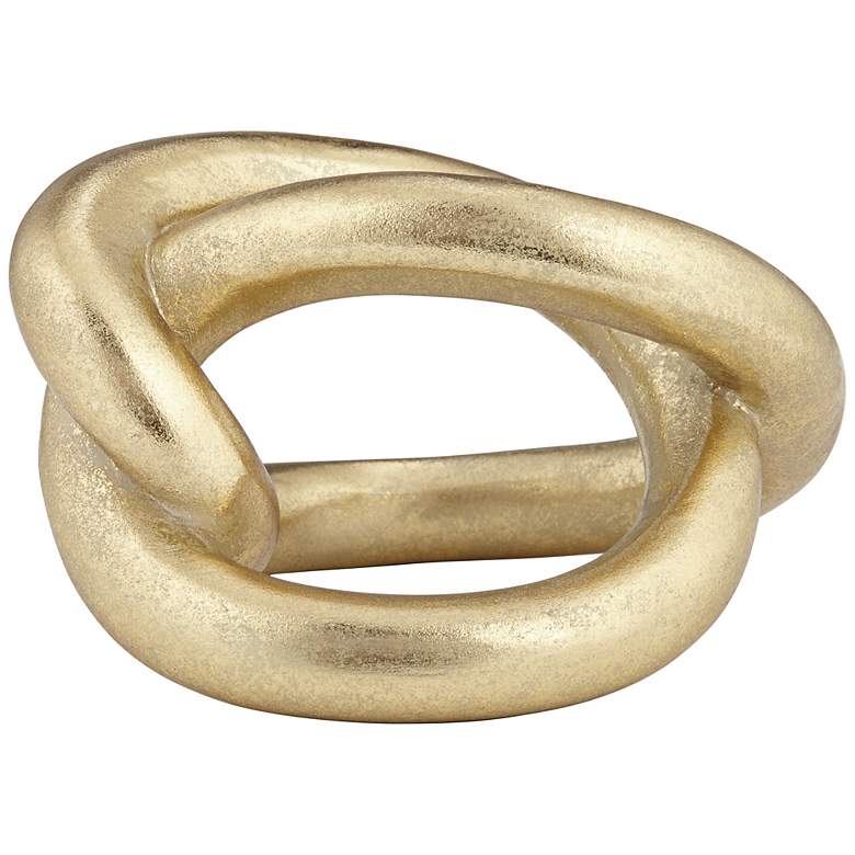 Image 5 Squiggly Shiny Gold Leaf 2-Piece Chain Sculpture Set more views