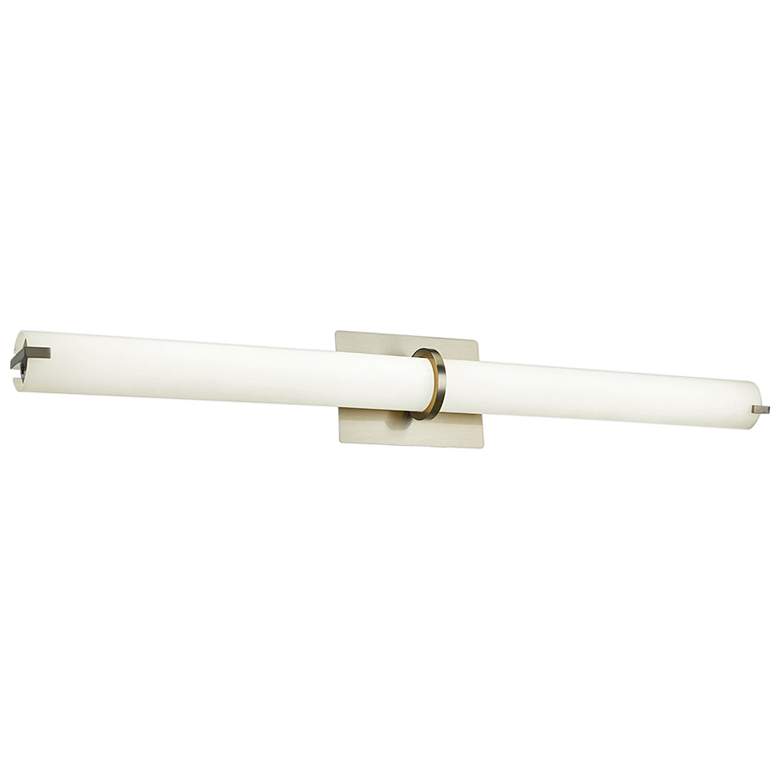 Image 2 Squire 26 1/4 inch Wide Brushed Nickel Round LED Modern Bath Light