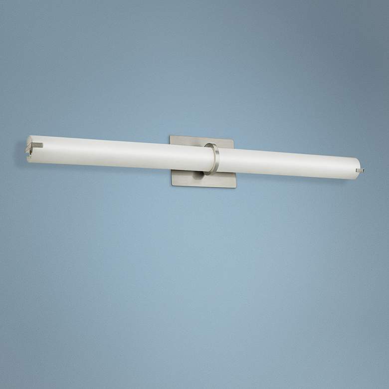 Image 1 Squire 26 1/4" Wide Brushed Nickel Round LED Modern Bath Light