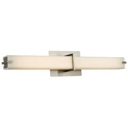 Squire 26 1/4&quot; Wide Brushed Nickel Square Modern LED Bath Light