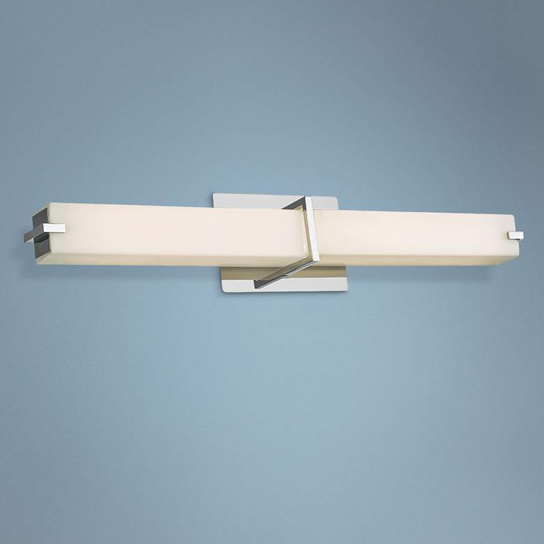 Image 1 Squire 26 1/4" Wide Chrome Square LED Bath Light