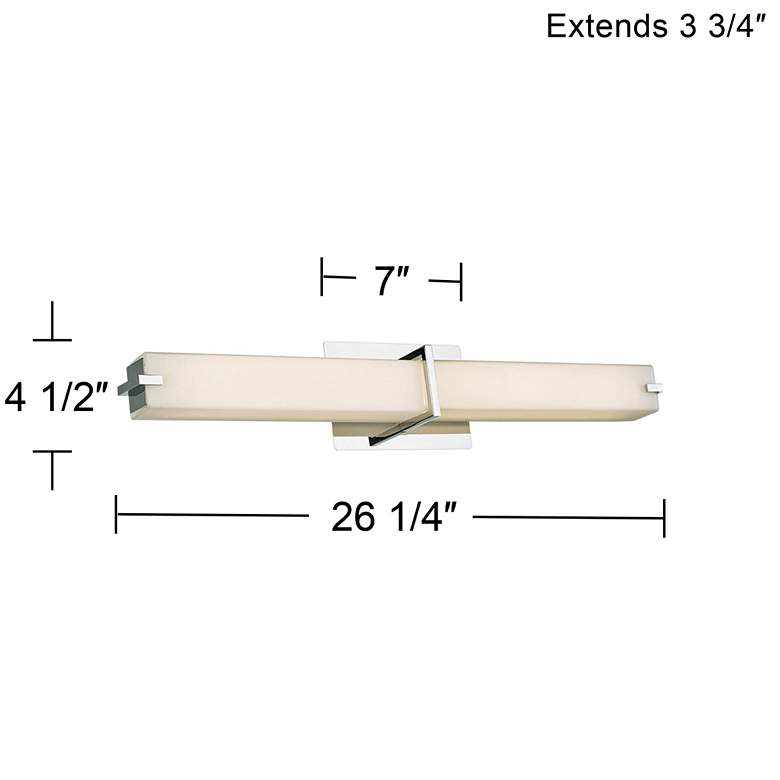 Image 3 Squire 26 1/4 inch Wide Chrome Square LED Bath Light more views