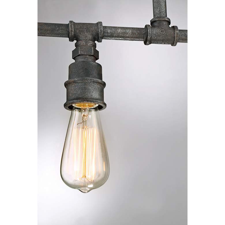 Image 4 Squire 38" Wide Rustic Black Kitchen Island Light Chandelier more views