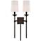 Squire Bronze Finish 2-Light Plug-In Wall Lamp with Cord Cover