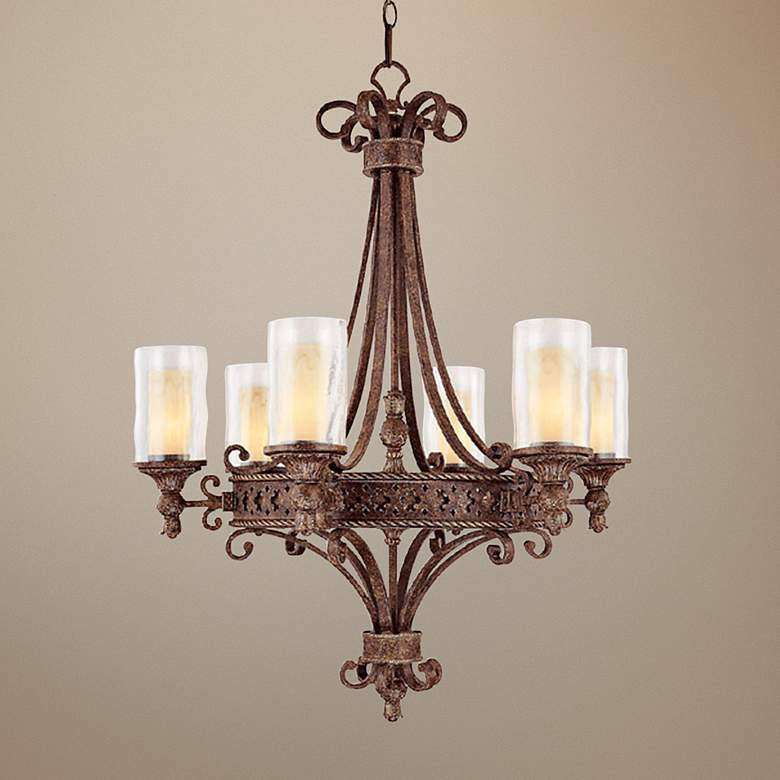 Image 1 Squire Collection Crusted Umber Finish 6-Light Chandelier