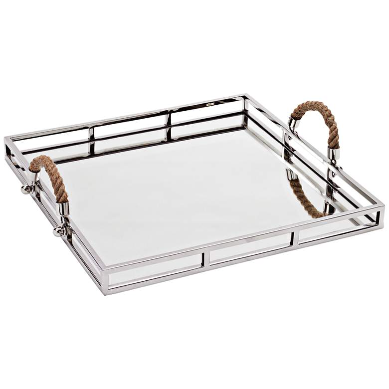 Image 1 Squire Large Square Stainless Steel Mirror Serving Tray
