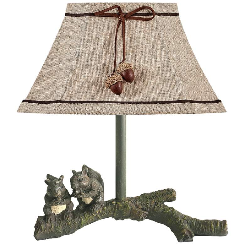 Image 1 Squirrel Nutty Buddies 12" High Rustic Cottage Small Accent Table Lamp