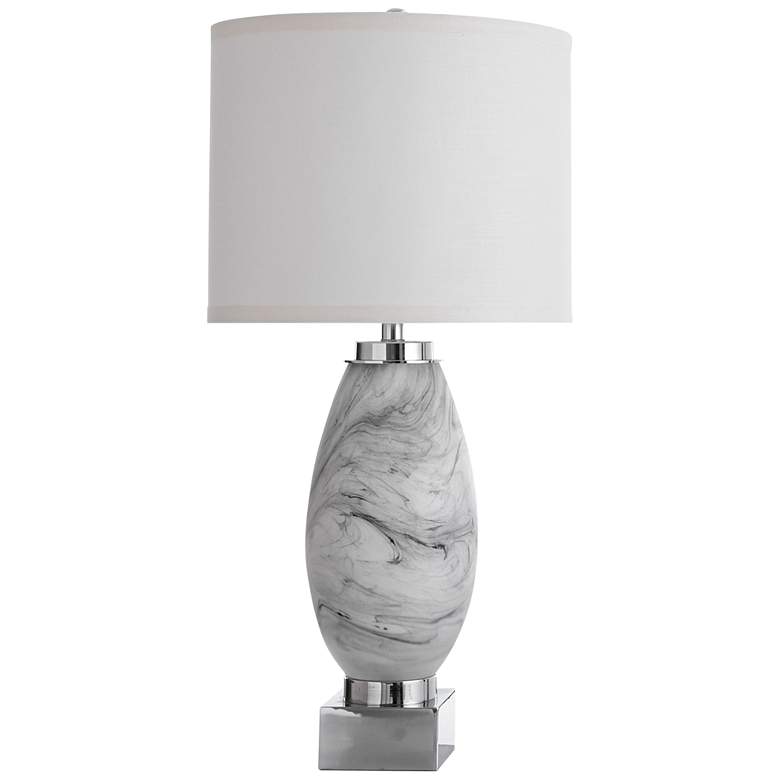 Image 1 St. Austell 31 3/4 inch Gray and White Swirl Glass Night Light Table Lamp