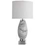 St. Austell 31 3/4" Gray and White Swirl Glass Night Light Table Lamp