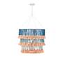 3_St. Barts 33"W Sugar White and Blue 3-Tier Drum Chandelier more views