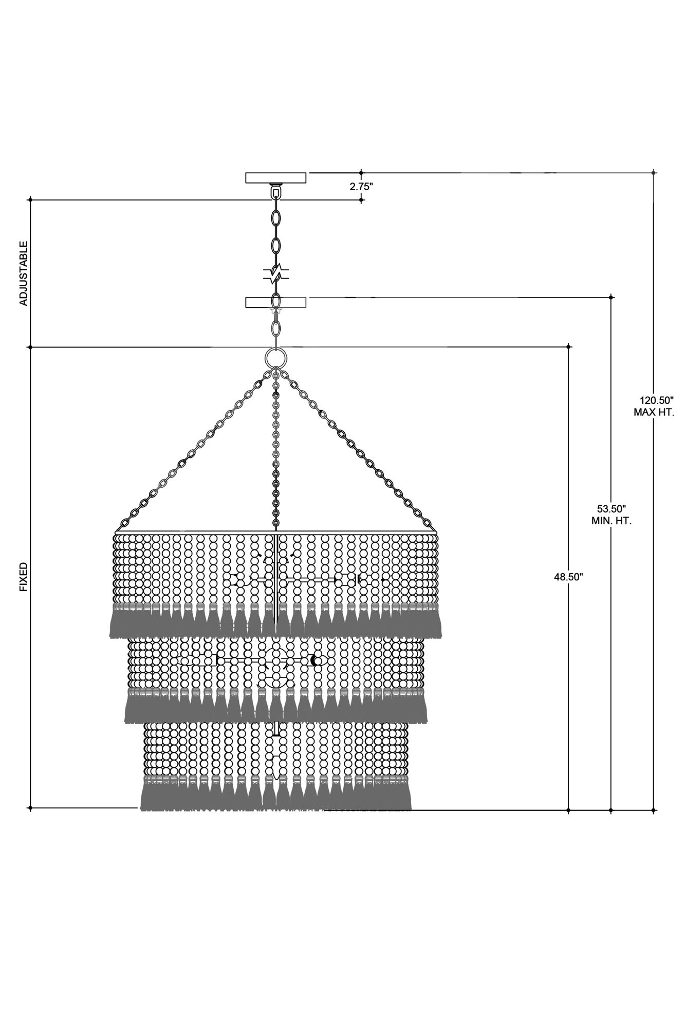 Image 6 St. Barts 33"W Sugar White and Blue 3-Tier Drum Chandelier more views