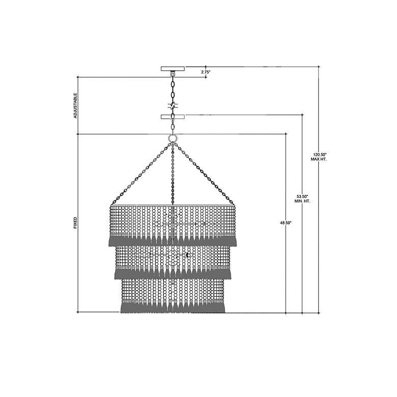 Image 6 St. Barts 33"W Sugar White and Blue 3-Tier Drum Chandelier more views