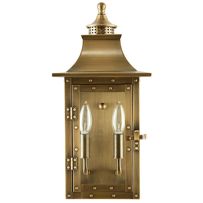 Image 2 St. Charles 16 1/2"H Aged Brass 2-Light Outdoor Wall Light more views