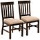 St. Claire Dark Wood Beige Upholsted Dining Chairs Set of 2
