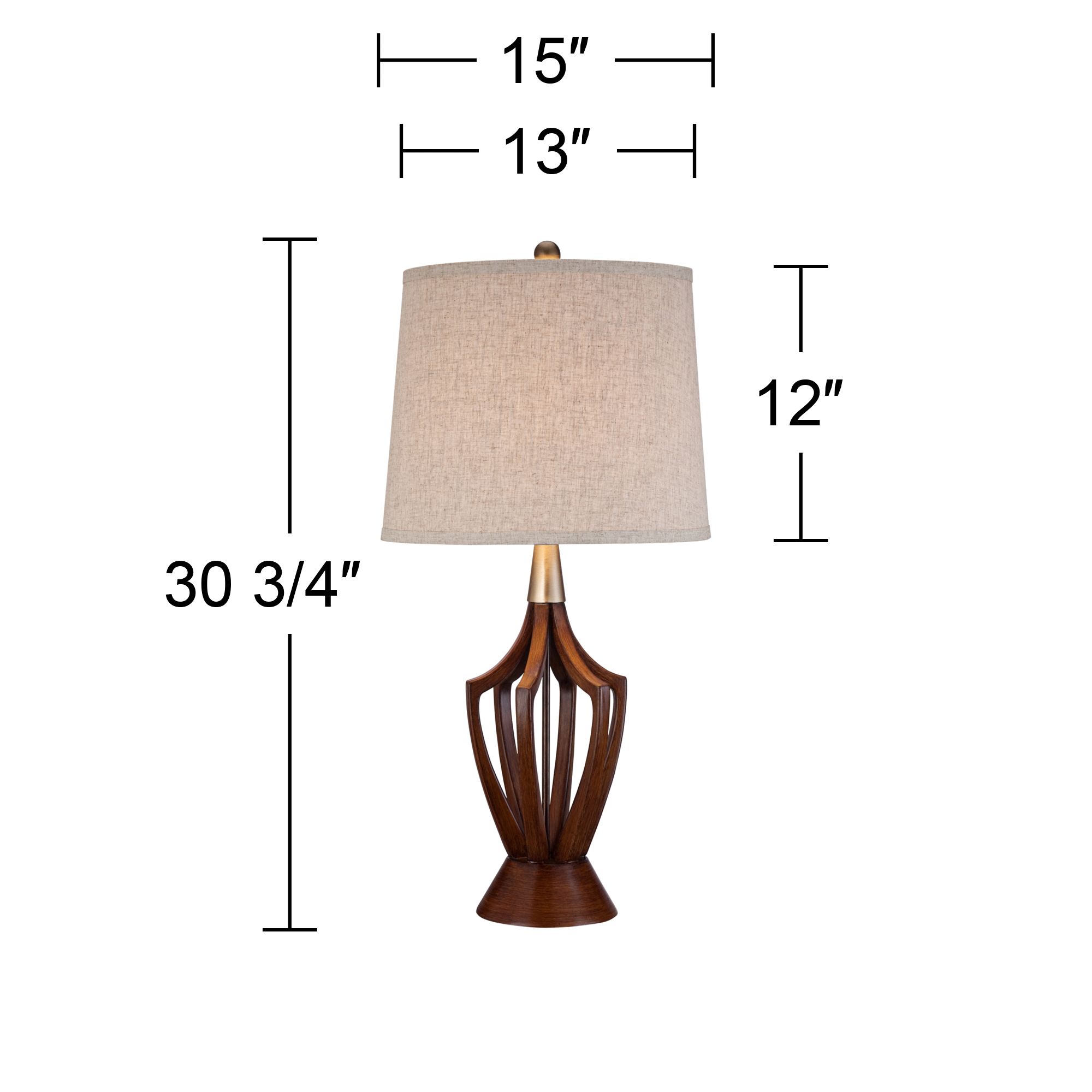 St. Claire Mid-Century Modern Table Lamp with USB Dimmer Cord in scene
