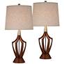 St. Claire Wood Open Base Table Lamps Set of 2