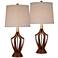 St. Claire Wood Open Base Table Lamps Set of 2