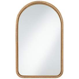 Image2 of St. Croix Natural Rattan 24 1/4" x 39" Arch Top Wall Mirror