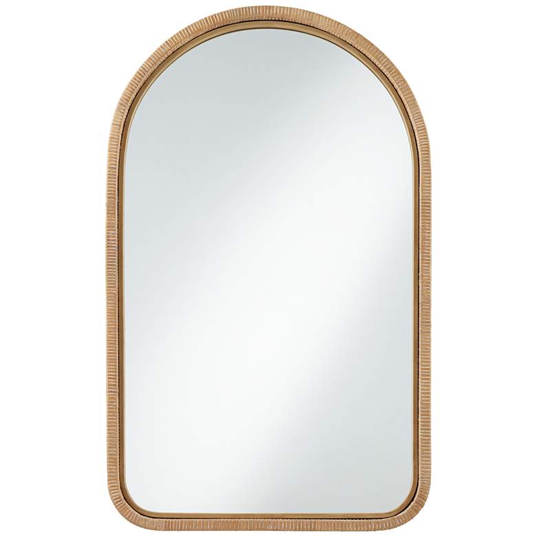 Image 2 St. Croix Natural Rattan 24 1/4" x 39" Arch Top Wall Mirror