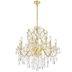 St. Francis 12 Lt Gold Chandelier Clear