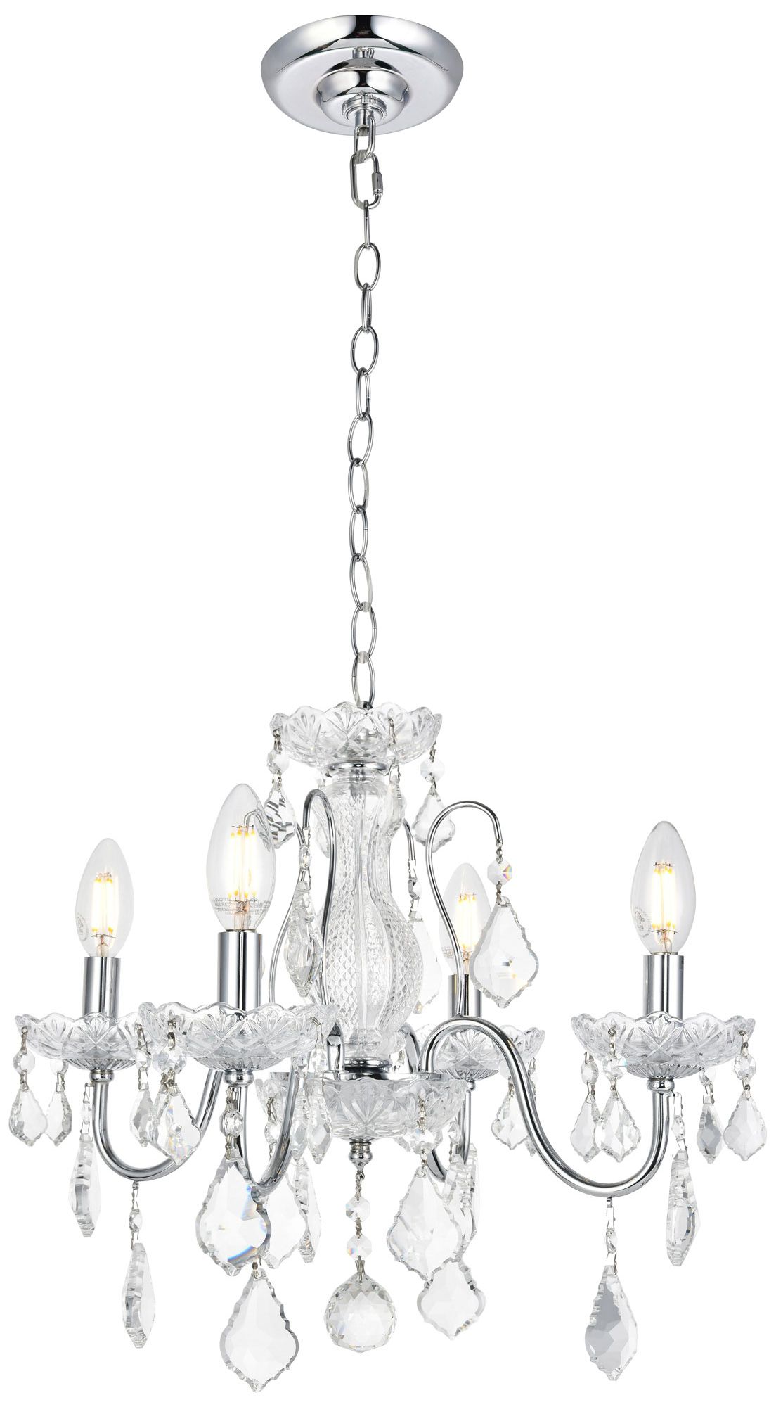 4 light crystal chandelier