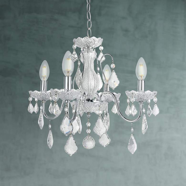 Image 1 St. Francis 17" Wide Chrome and Crystal 4-Light Chandelier