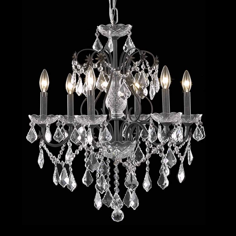 Image 1 St. Francis 24 inch Wide Dark Bronze 6-Light Chandelier