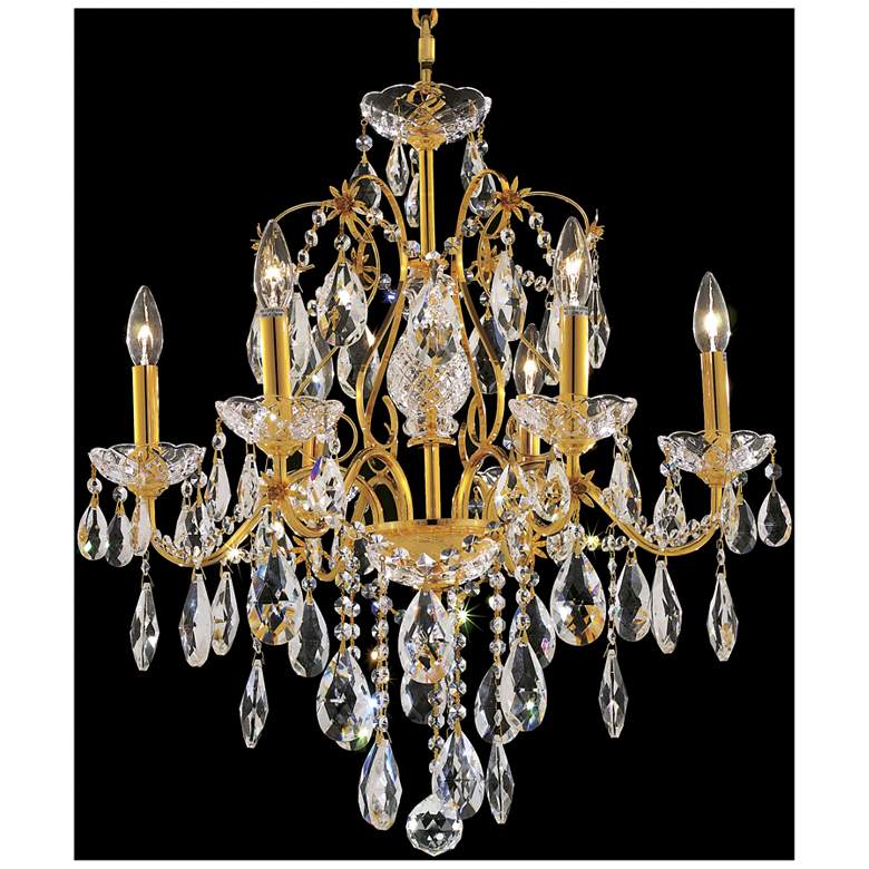 Image 1 St. Francis 24" Wide Gold and Crystal 6-Light Chandelier