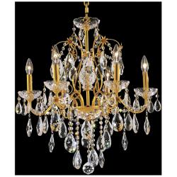 St. Francis 24" Wide Gold and Crystal 6-Light Chandelier