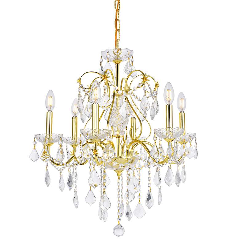Image 2 St. Francis 24" Wide Gold Crystal 6-Light Chandelier