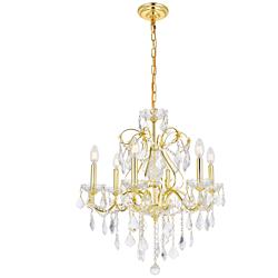 St. Francis 24" Wide Gold Crystal 6-Light Chandelier