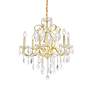 St. Francis 24" Wide Gold Crystal 6-Light Chandelier