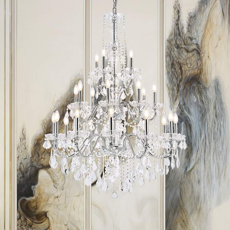 Image 1 St. Francis 24 Lt Chrome Chandelier Clear