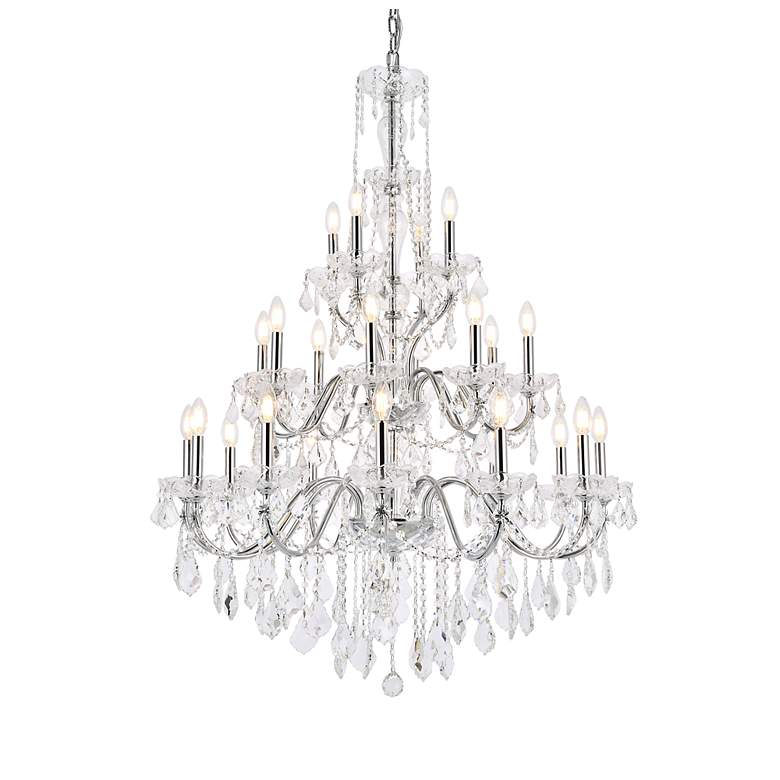 Image 4 St. Francis 24 Lt Chrome Chandelier Clear more views