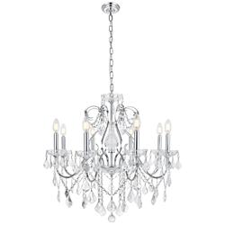 St. Francis 26" Wide Chrome and Crystal 8-Light Chandelier