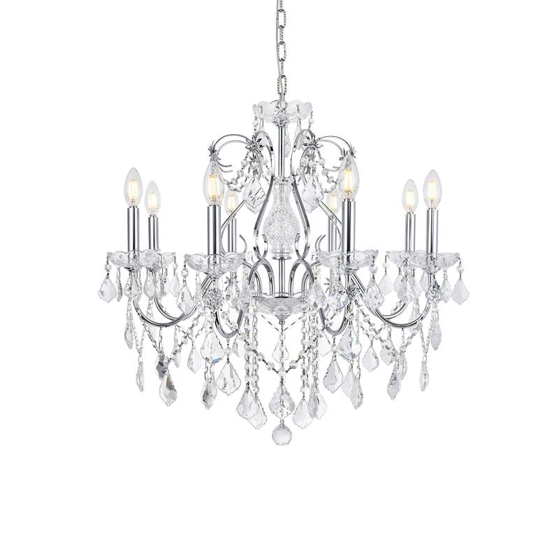 Image 2 St. Francis 26" Wide Chrome and Crystal 8-Light Chandelier more views